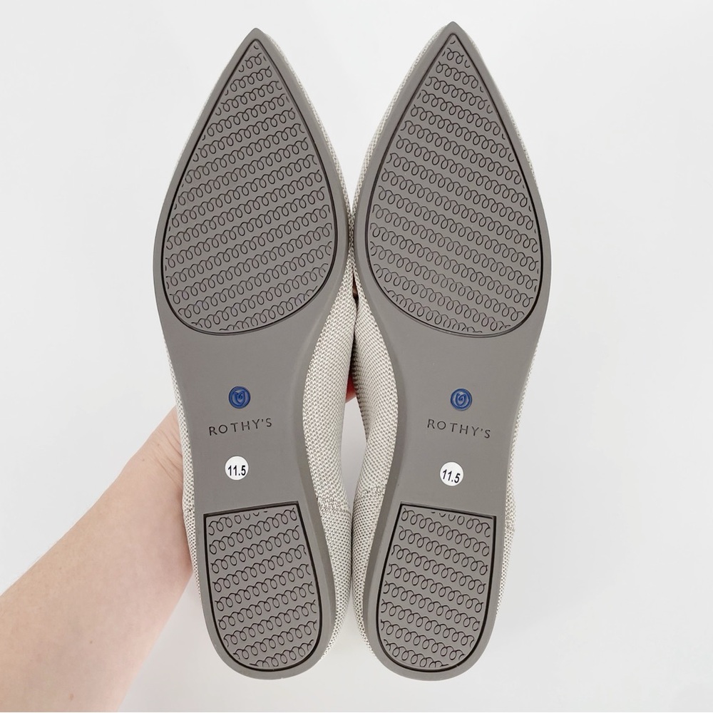 Rothy's Gray Flax Birdseye Pointed Toe Flats Ballet Women's Shoes Office 11.5 - Picture 3 of 3